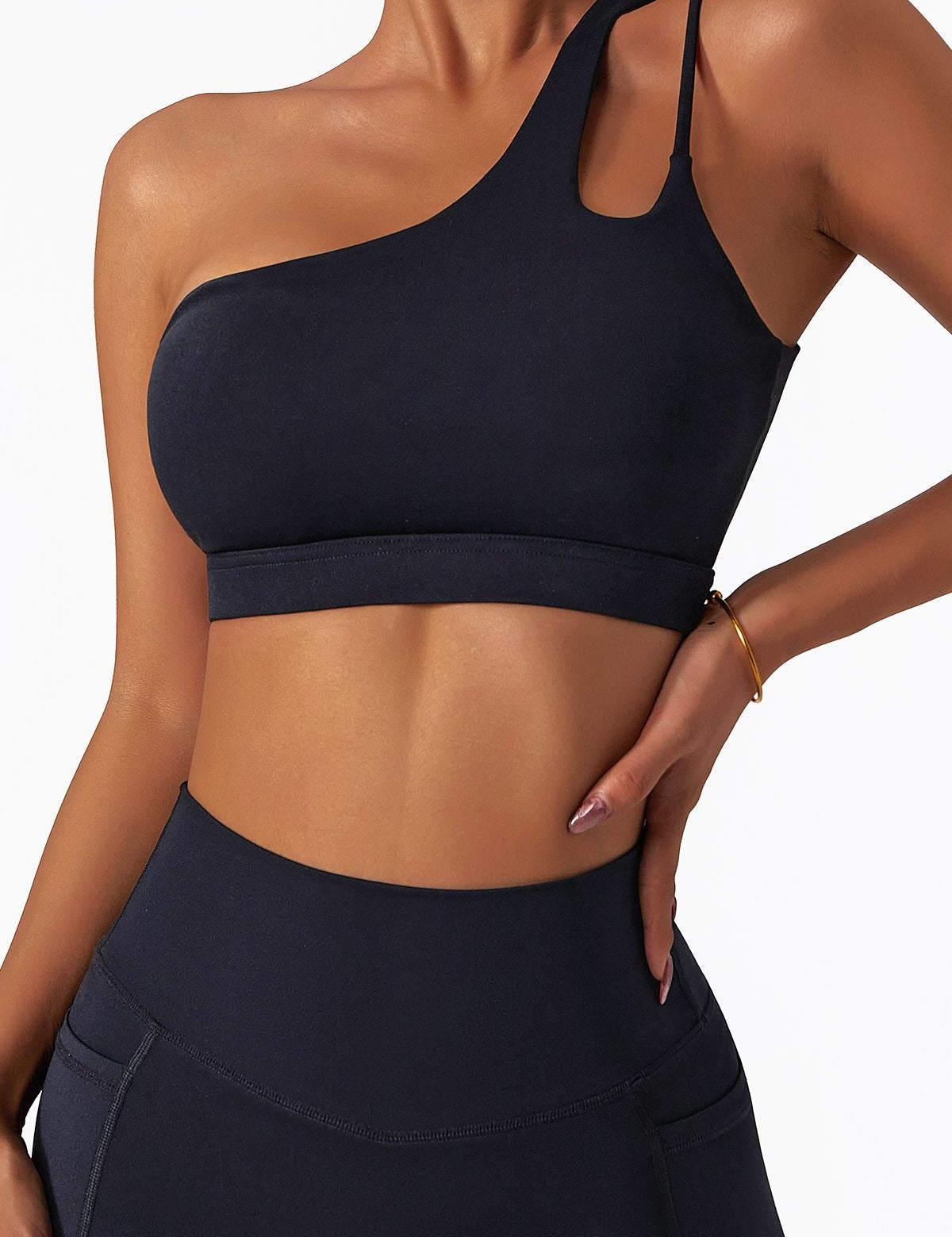 One Shoulder Sports Bra by bornfocus