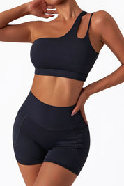 One Shoulder Sports Bra by bornfocus