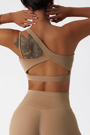 One Shoulder Sports Bra by bornfocus