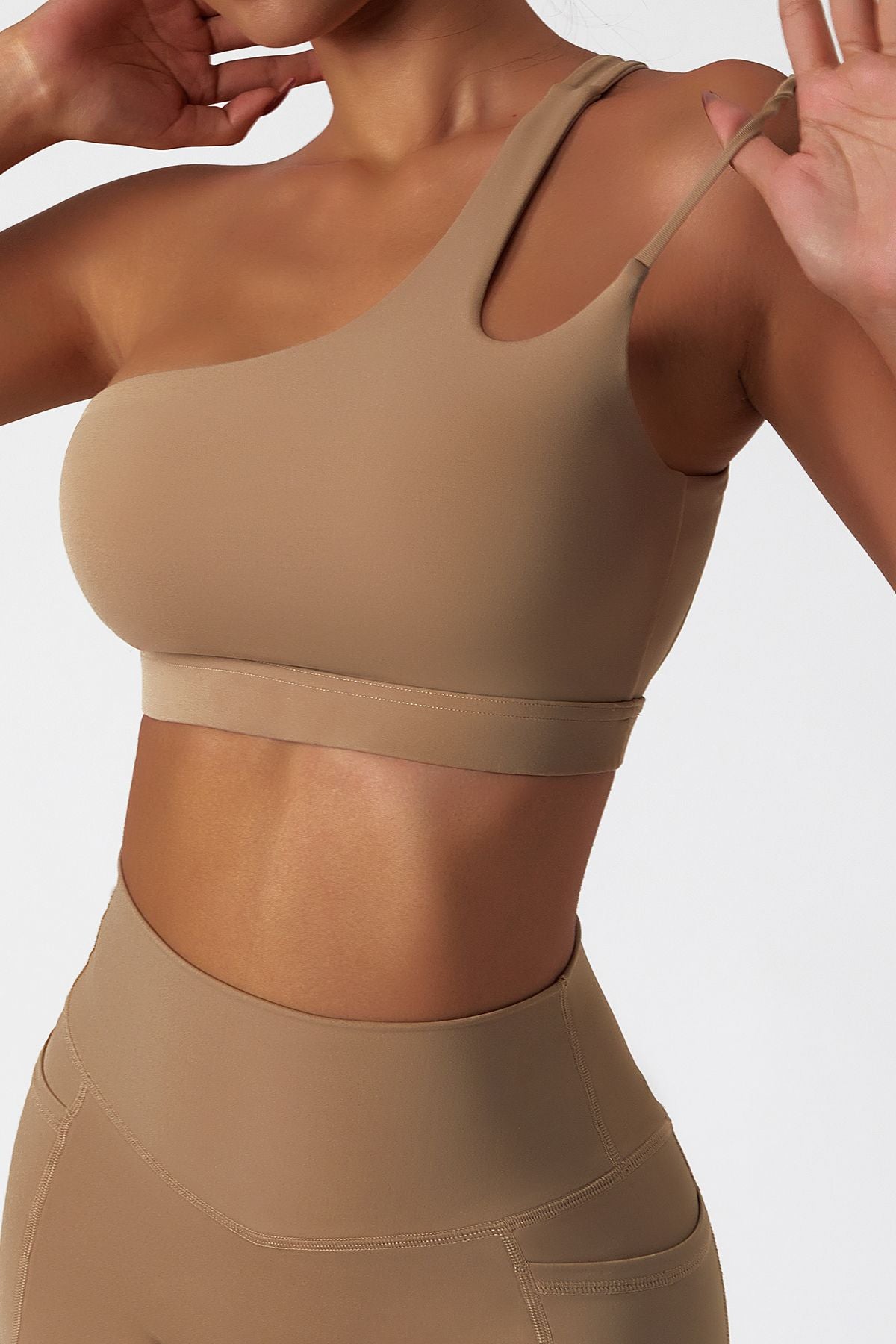 One Shoulder Sports Bra by bornfocus