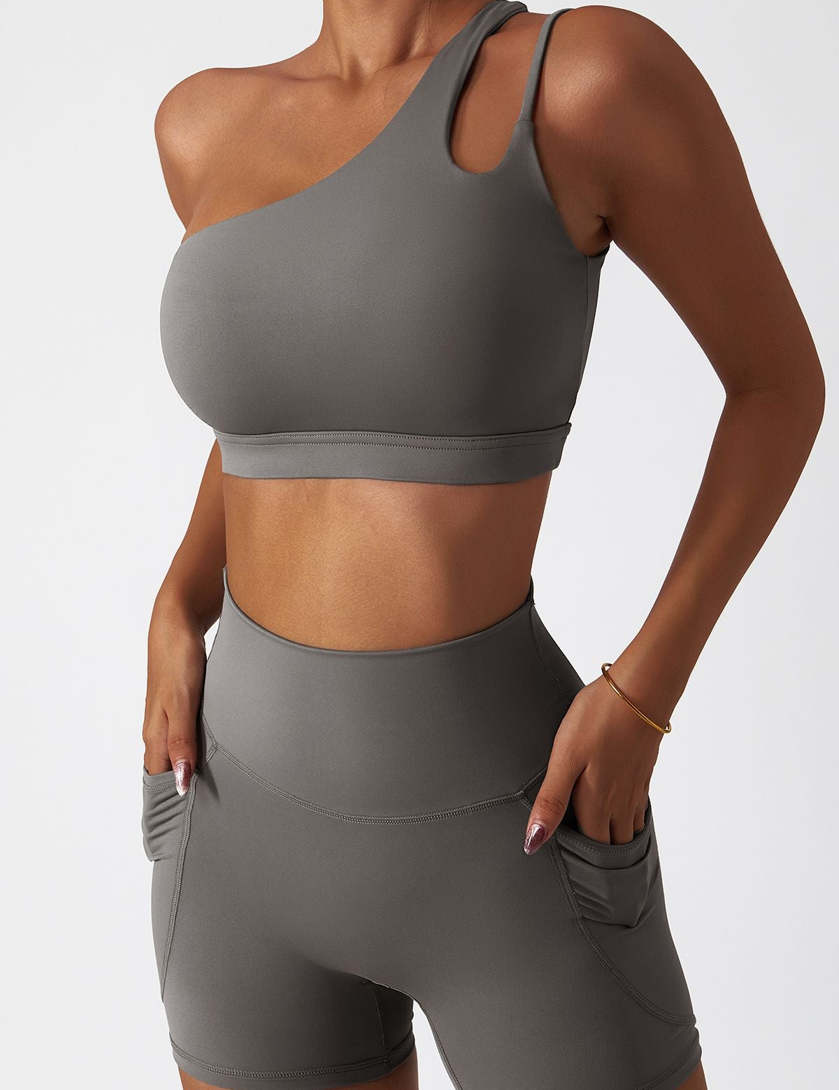 One Shoulder Sports Bra by bornfocus