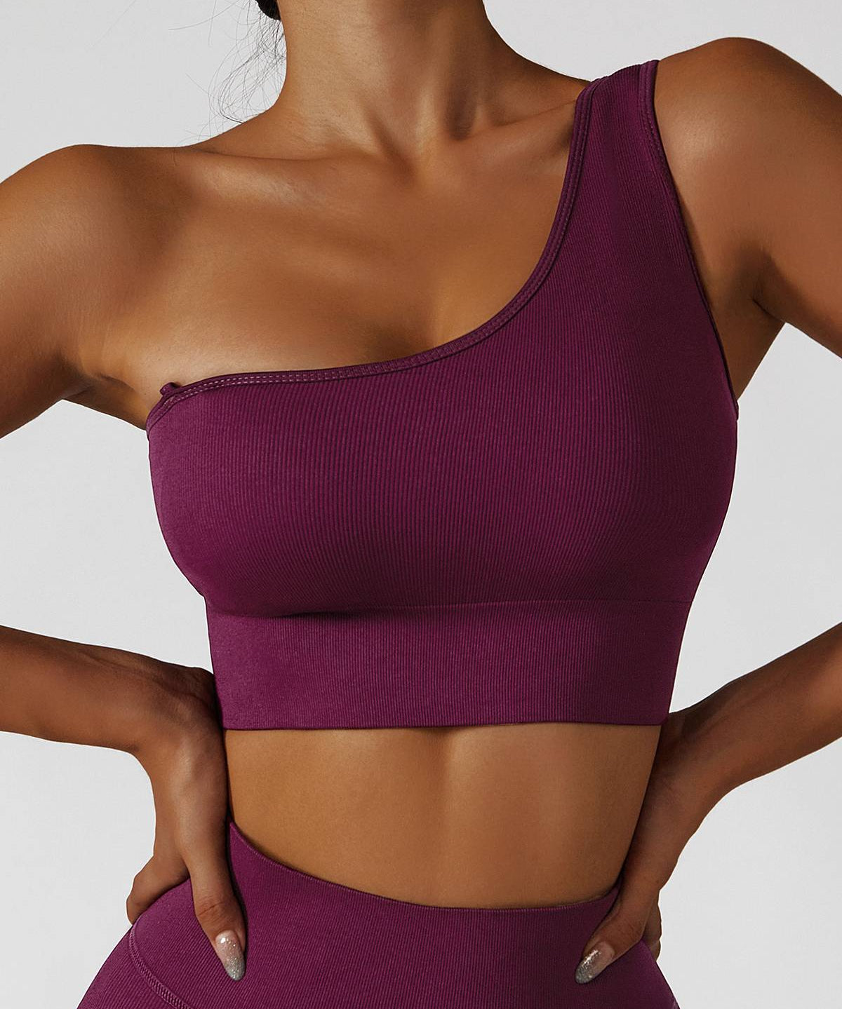 One Shoulder Sports Bra by bornfocus