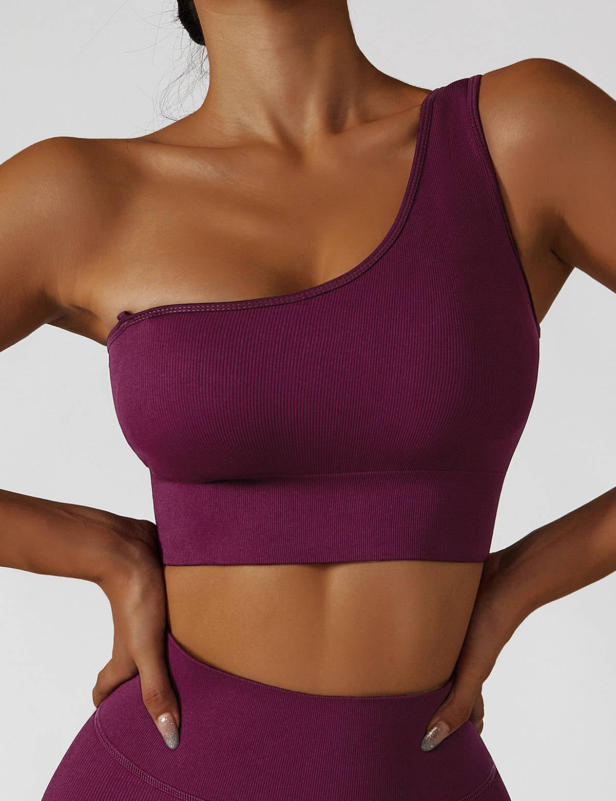 One Shoulder Sports Bra by bornfocus