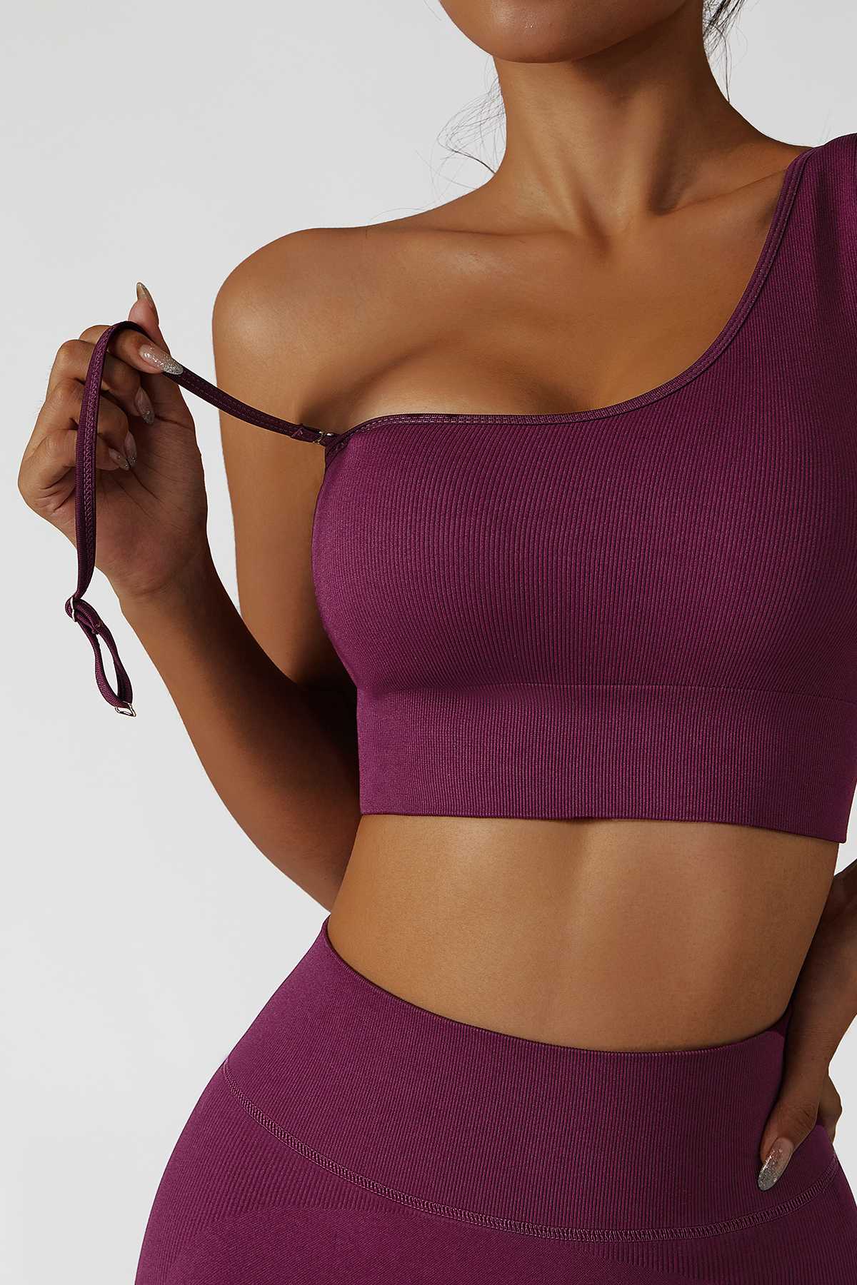 One Shoulder Sports Bra by bornfocus