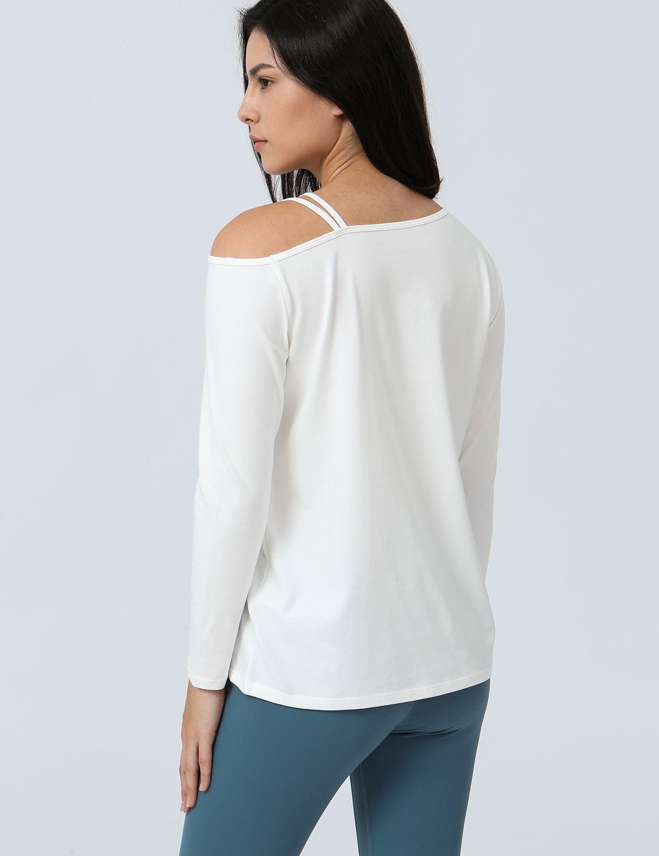 One Shoulder Strap Long Sleeve Shirt by bornfocus