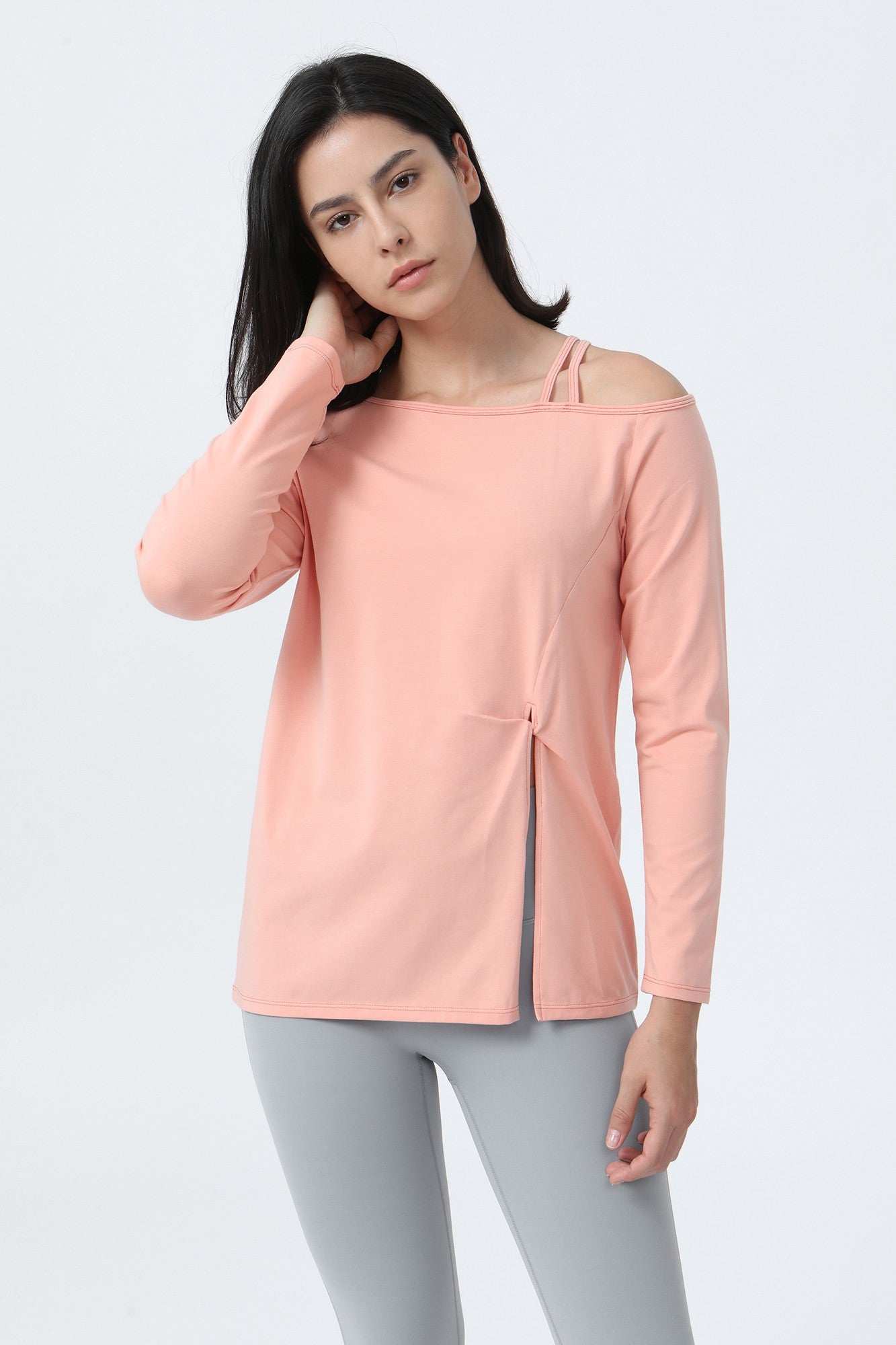 One Shoulder Strap Long Sleeve Shirt by bornfocus