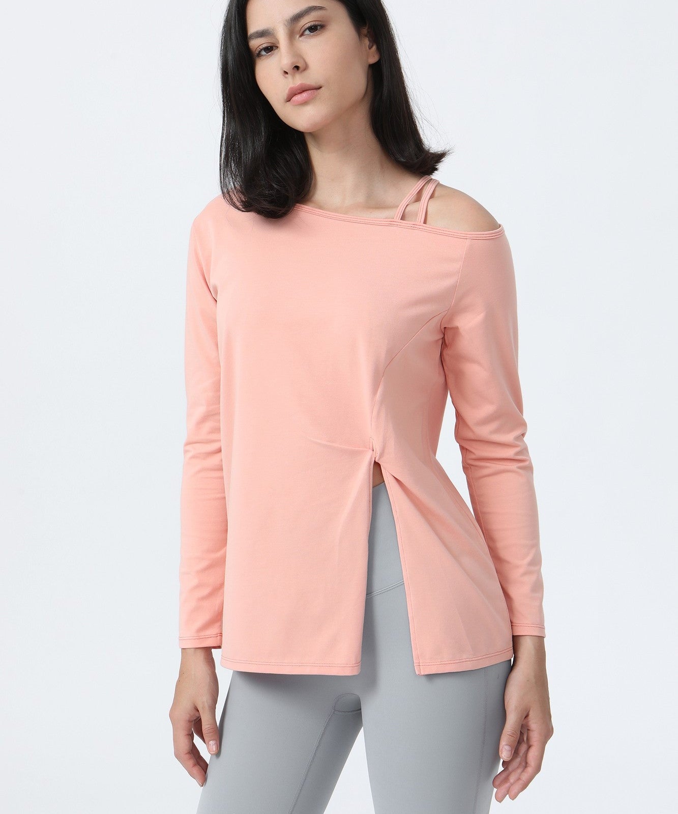 One Shoulder Strap Long Sleeve Shirt by bornfocus