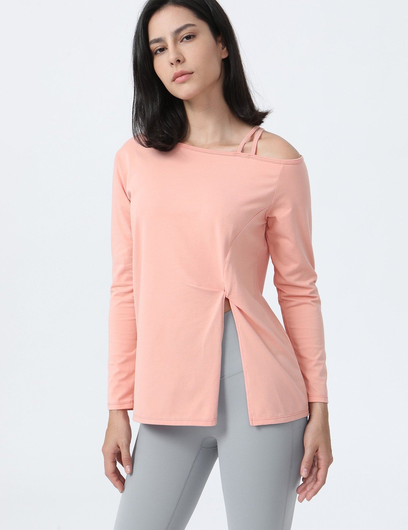 One Shoulder Strap Long Sleeve Shirt by bornfocus