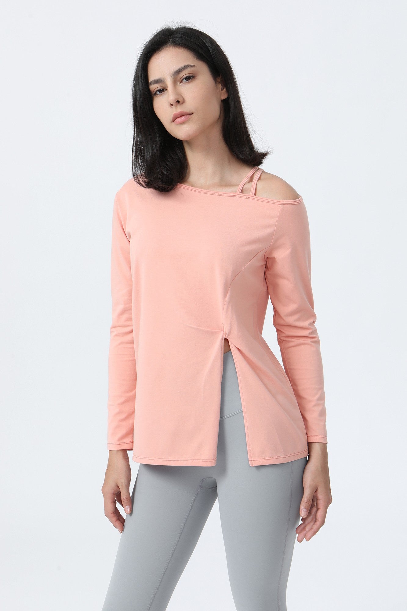 One Shoulder Strap Long Sleeve Shirt by bornfocus