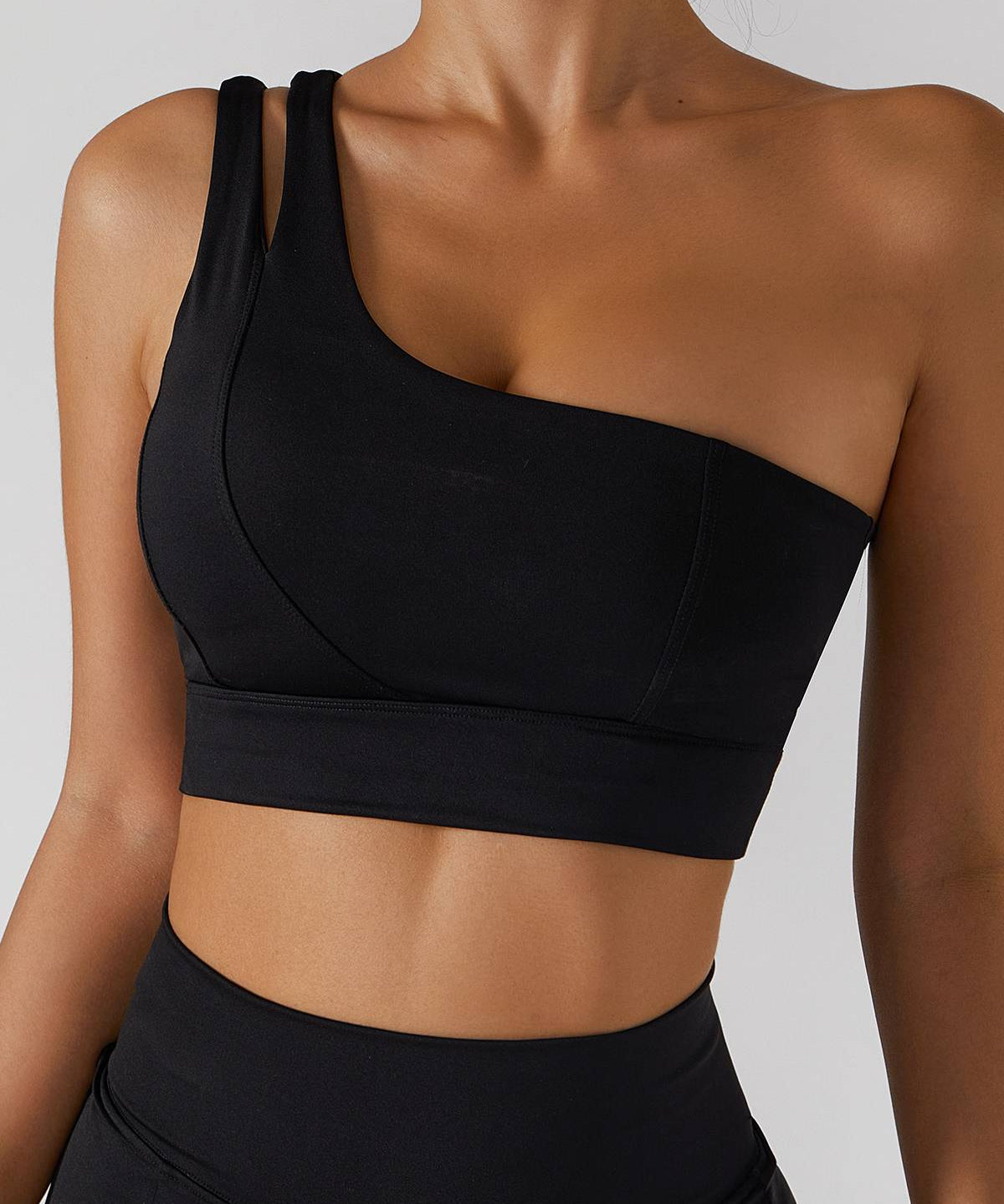 One Shoulder Sports Bra by bornfocus