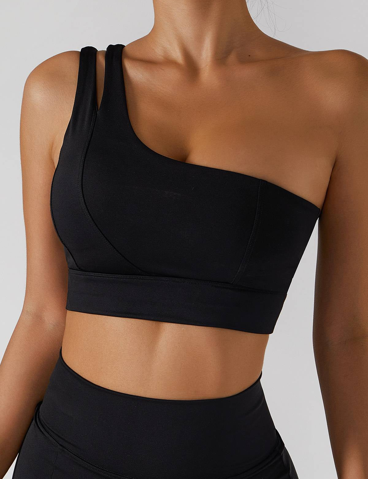 One Shoulder Sports Bra by bornfocus