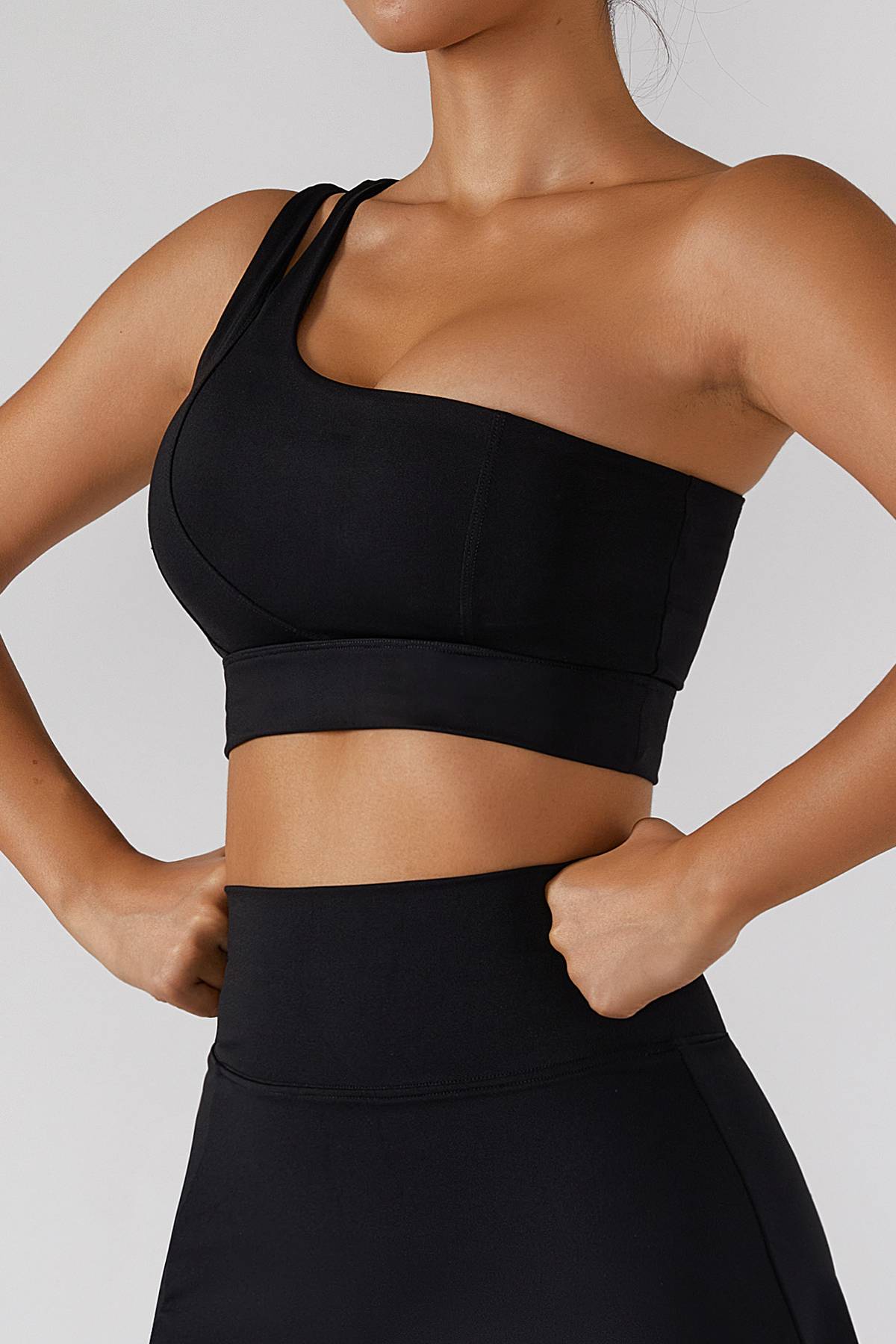 One Shoulder Sports Bra by bornfocus