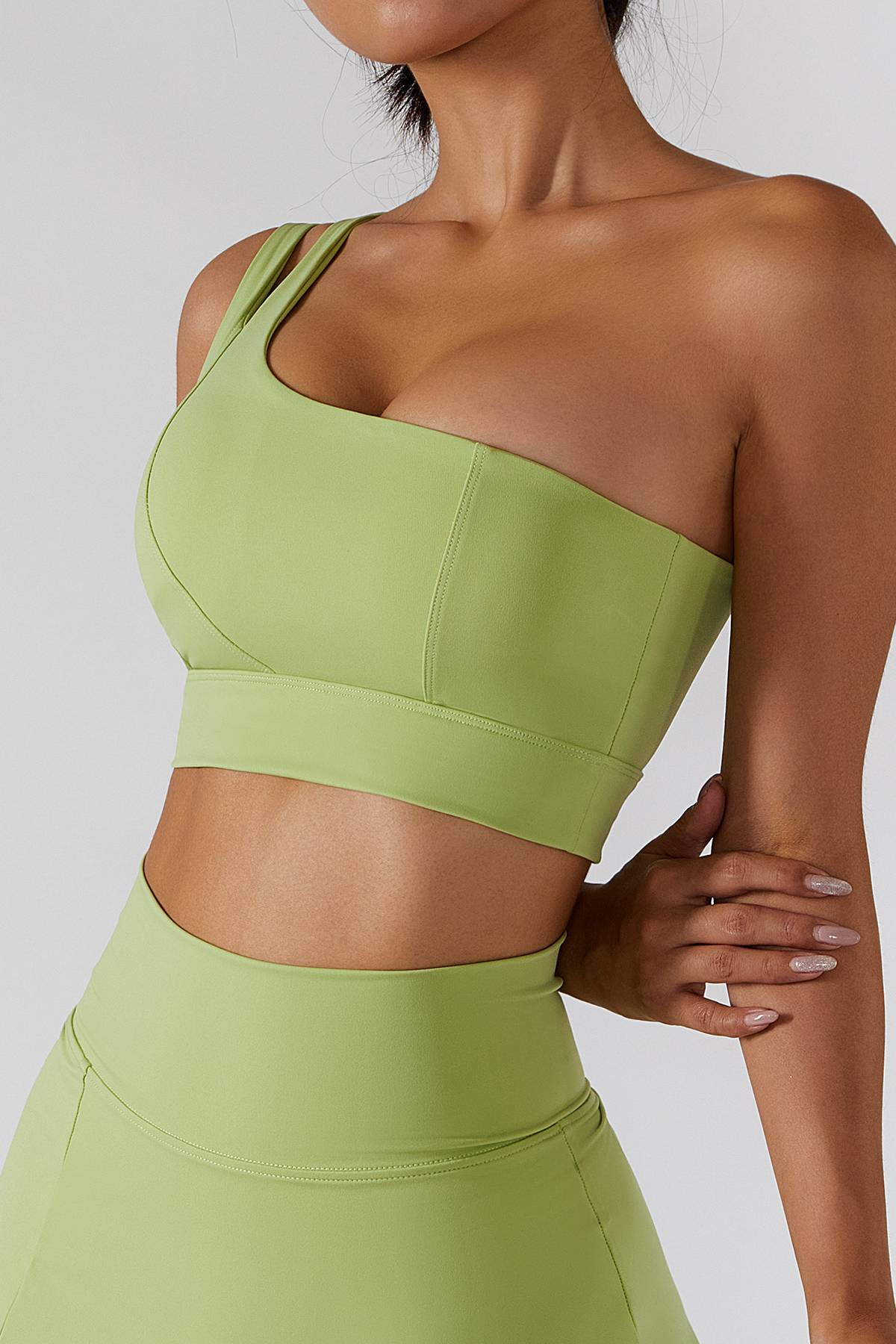 One Shoulder Sports Bra by bornfocus