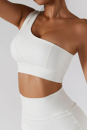 One Shoulder Sports Bra by bornfocus