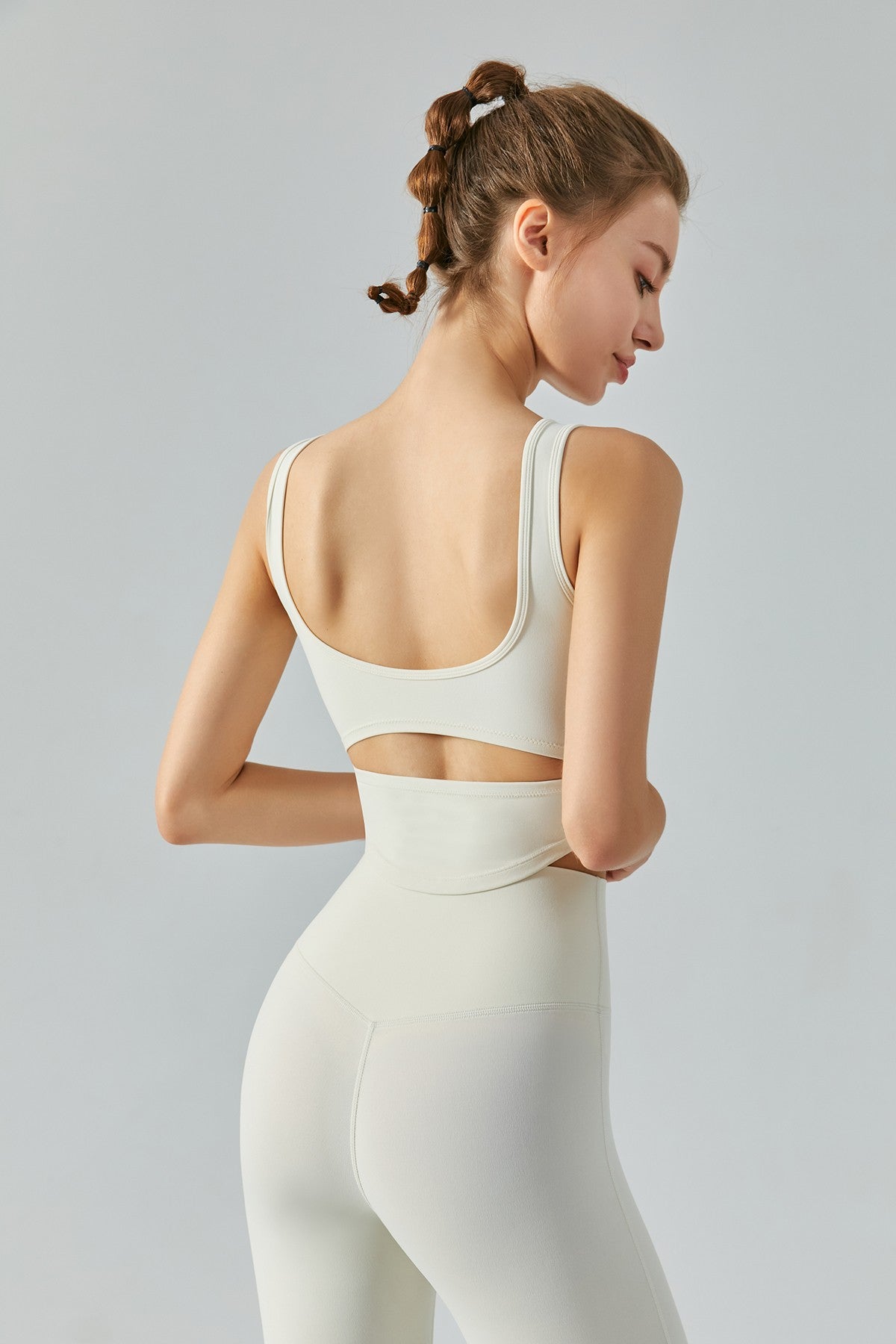 Open Back Bustier Crop Top & Leggings Activewear Set by bornfocus