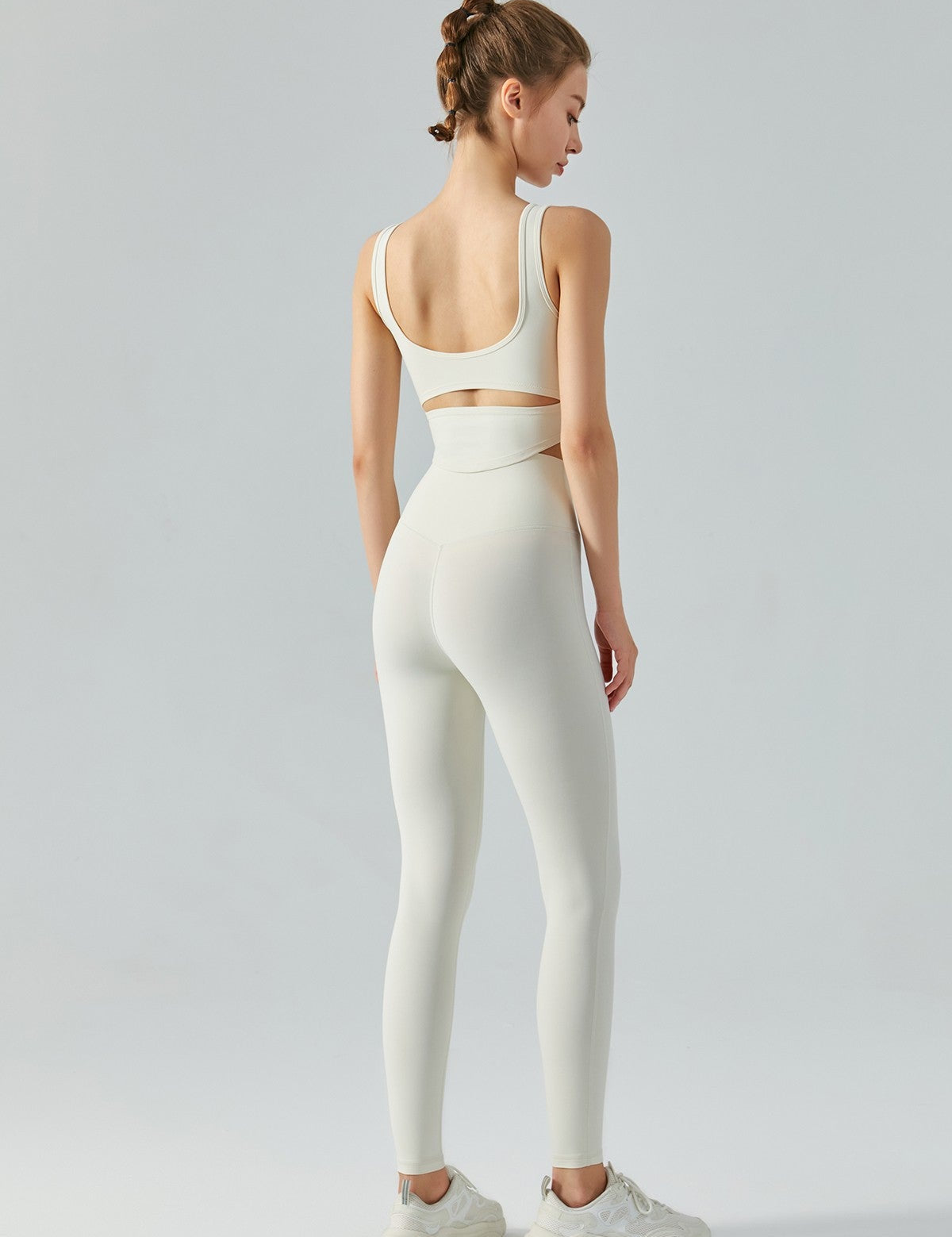 Open Back Bustier Crop Top & Leggings Activewear Set by bornfocus