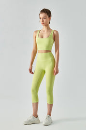 Open Back Sports Bra & Capri Legging Activewear Set by bornfocus