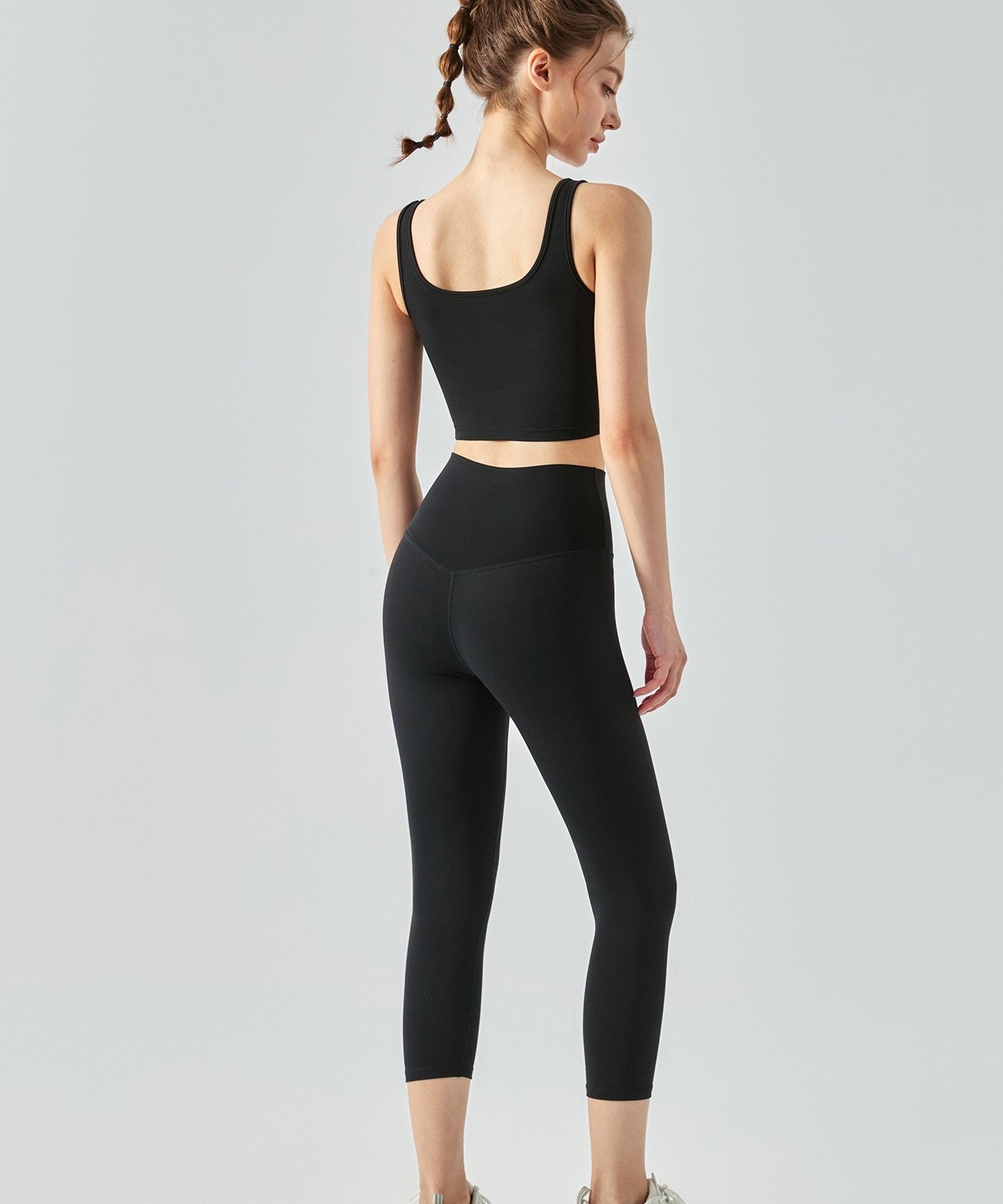 Open Back Sports Bra & Capri Legging Activewear Set by bornfocus