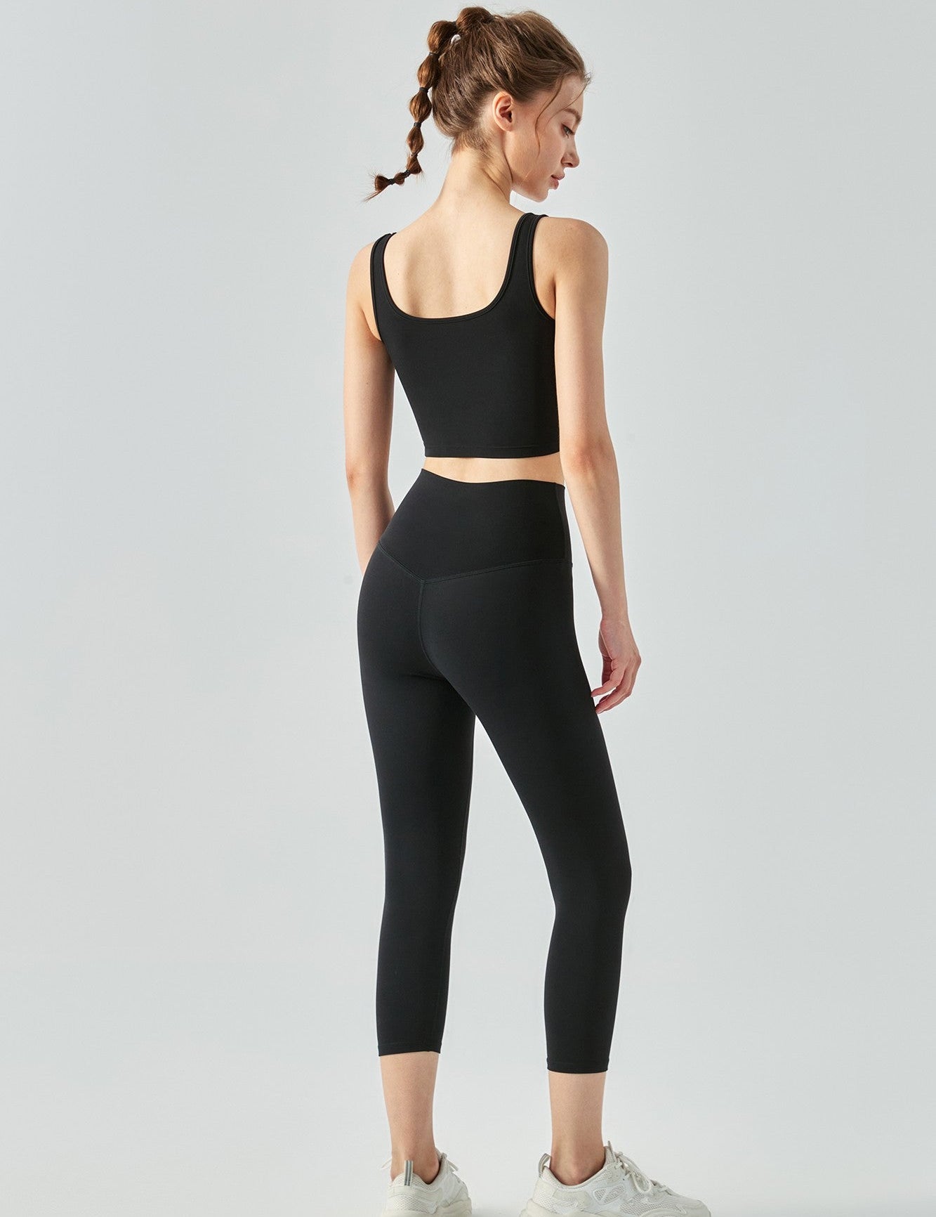 Open Back Sports Bra & Capri Legging Activewear Set by bornfocus