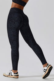 Patterned High-Rise Scrunch Leggings by bornfocus