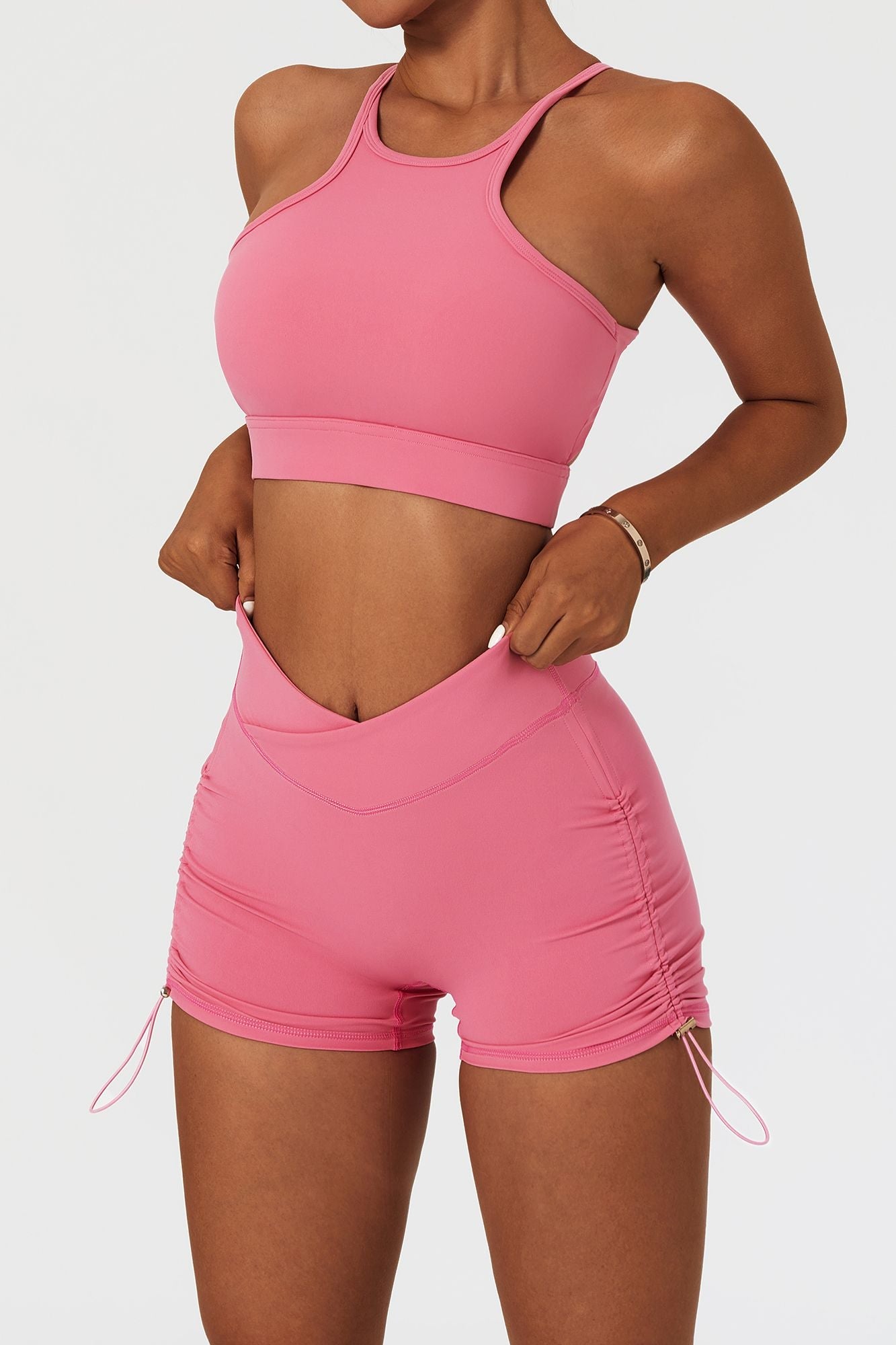 Racer Front Cut Out Back Sports Bra by bornfocus