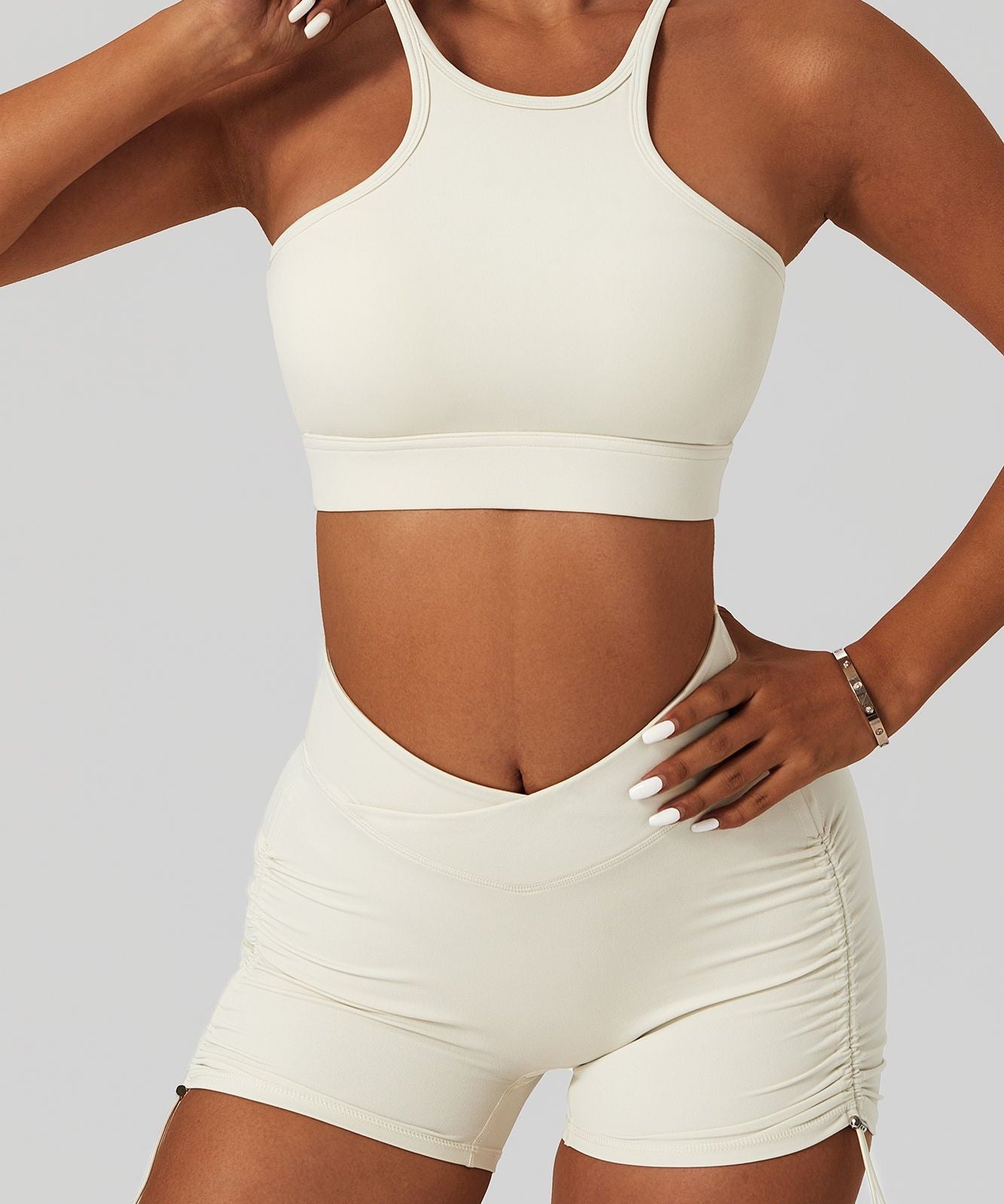 Racer Front Cut Out Back Sports Bra by bornfocus