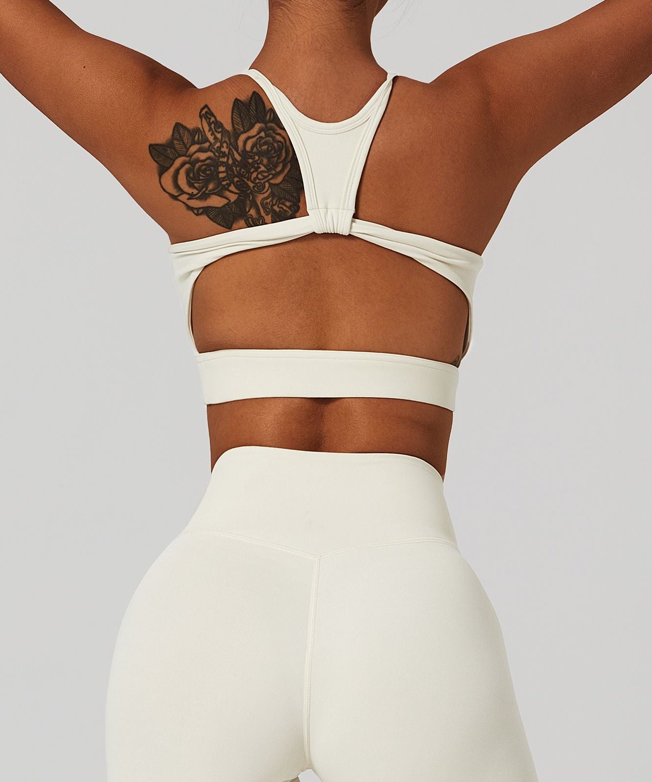 Racer Front Cut Out Back Sports Bra by bornfocus