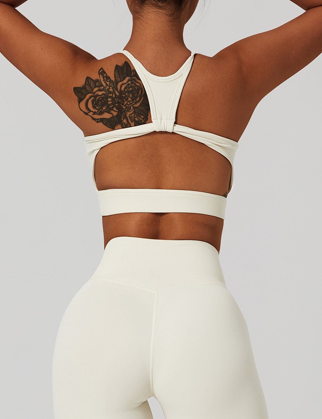 Racer Front Cut Out Back Sports Bra by bornfocus