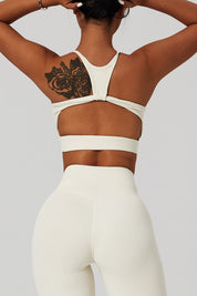 Racer Front Cut Out Back Sports Bra by bornfocus