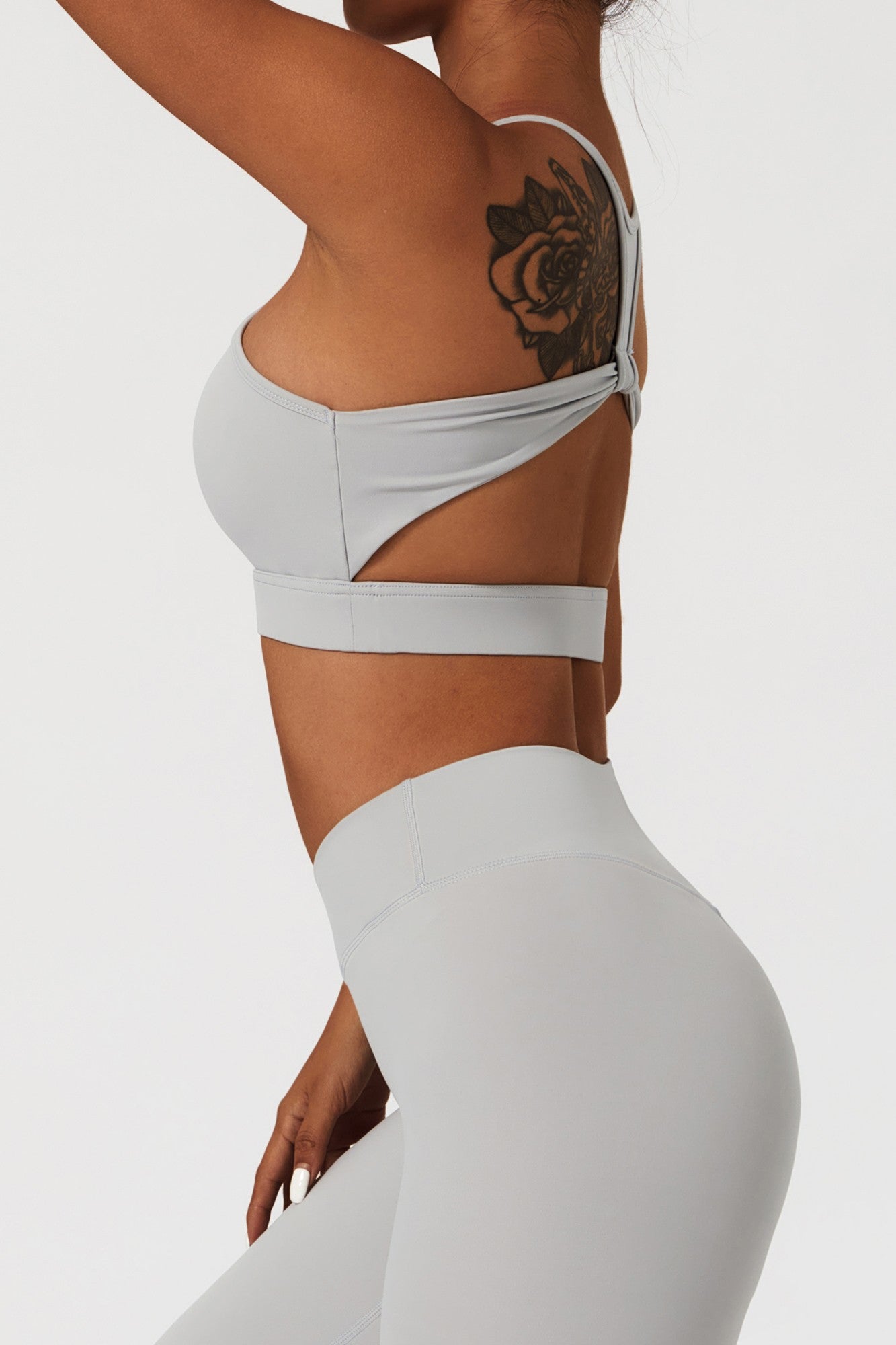 Racer Front Cut Out Back Sports Bra by bornfocus