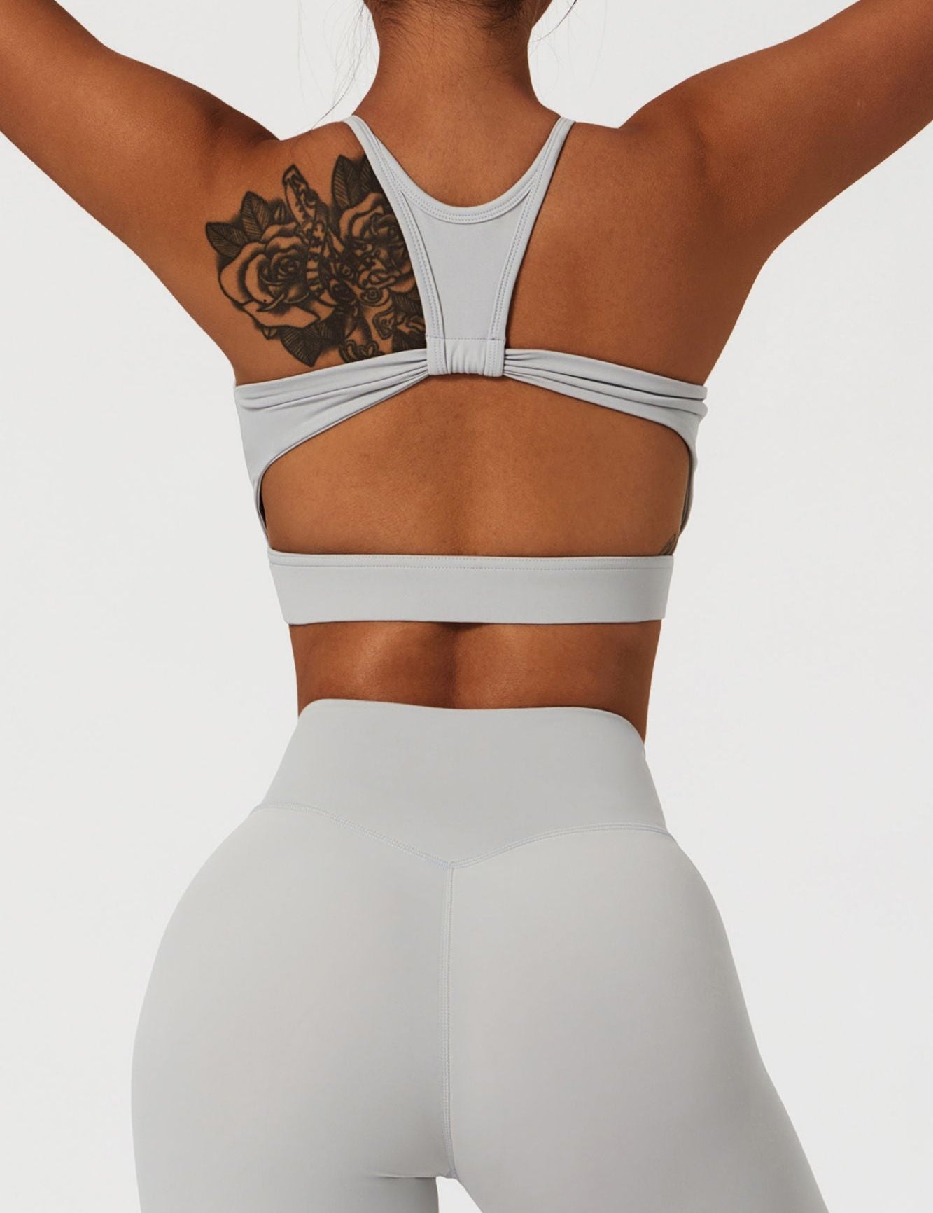 Racer Front Cut Out Back Sports Bra by bornfocus