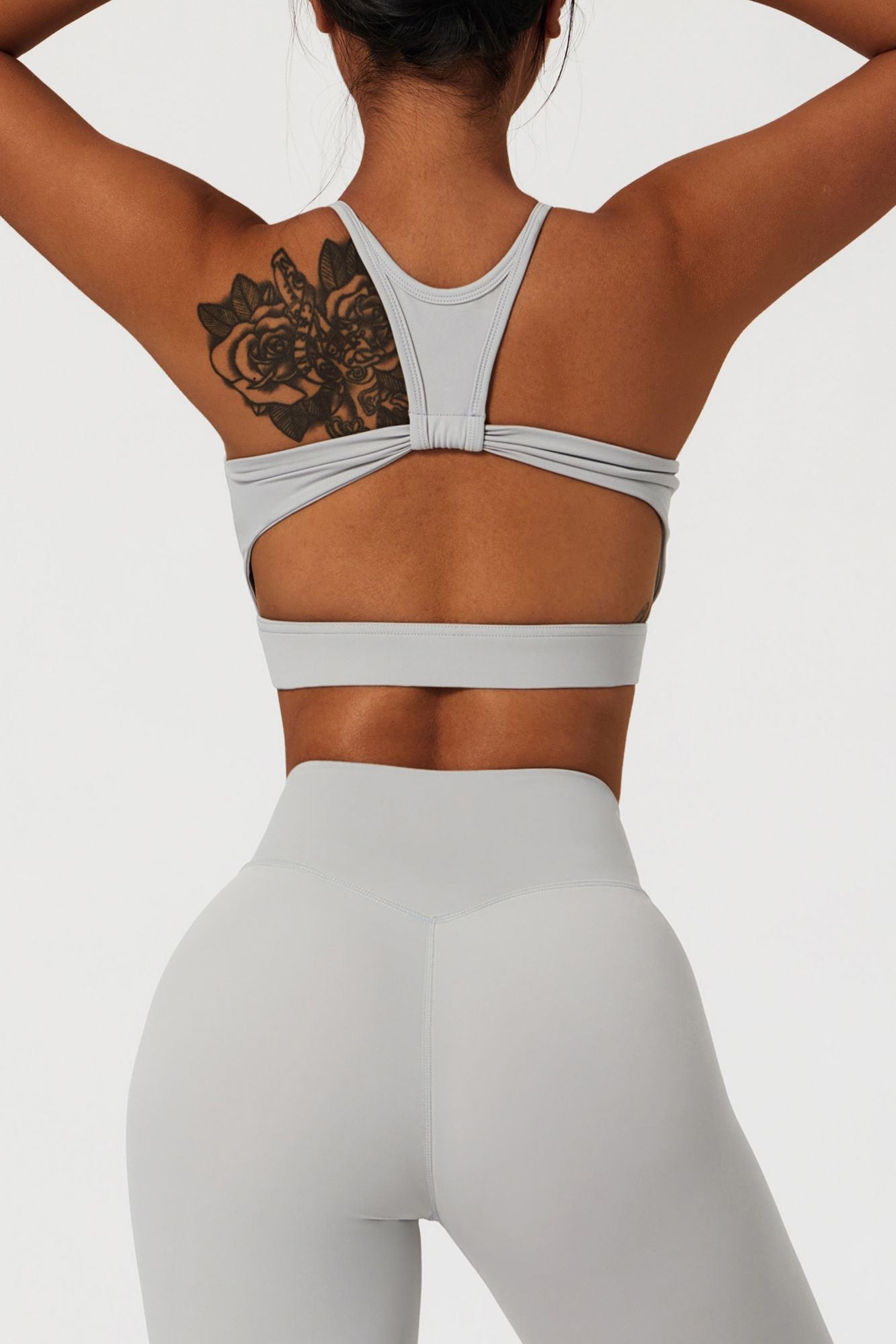 Racer Front Cut Out Back Sports Bra by bornfocus