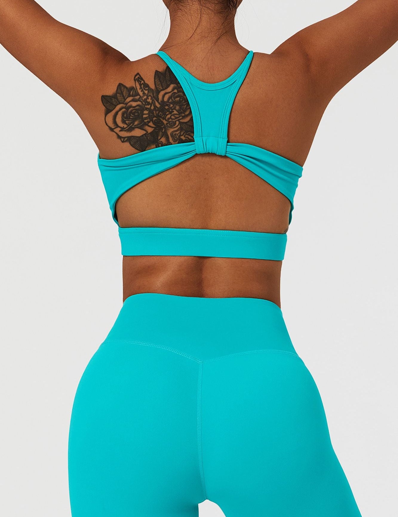 Racer Front Cut Out Back Sports Bra by bornfocus