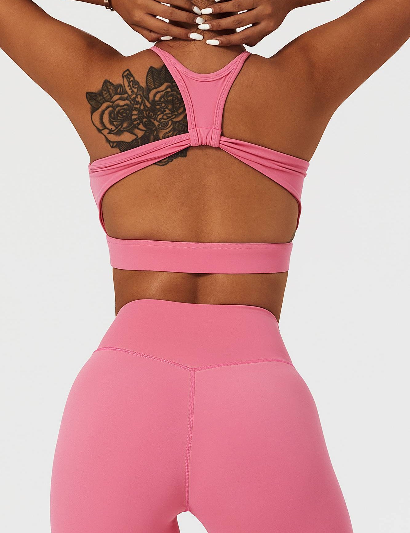 Racer Front Cut Out Back Sports Bra by bornfocus