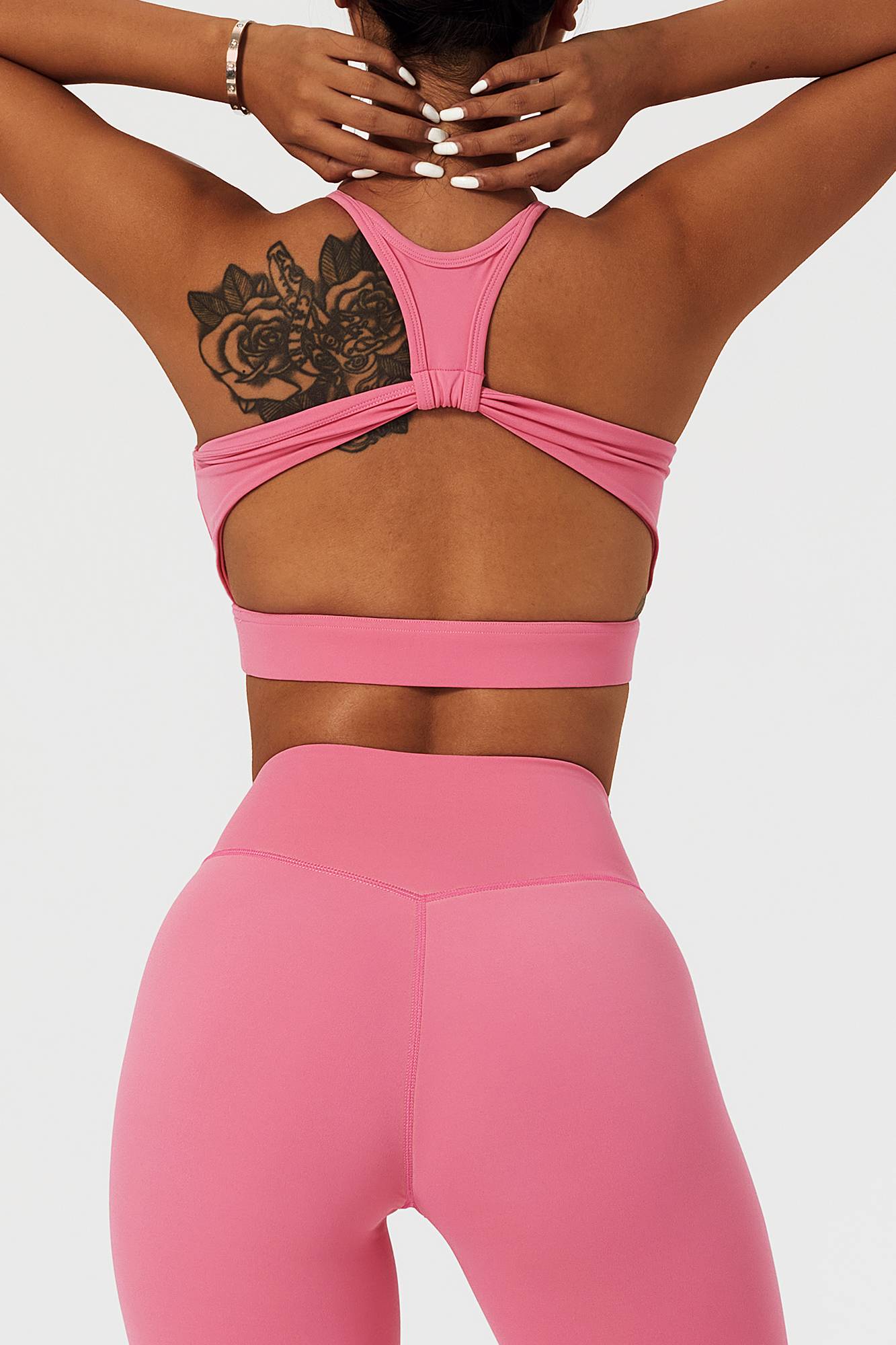 Racer Front Cut Out Back Sports Bra by bornfocus