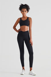 V-Back Sports Bra & Crossover Leggings Activewear Set by bornfocus