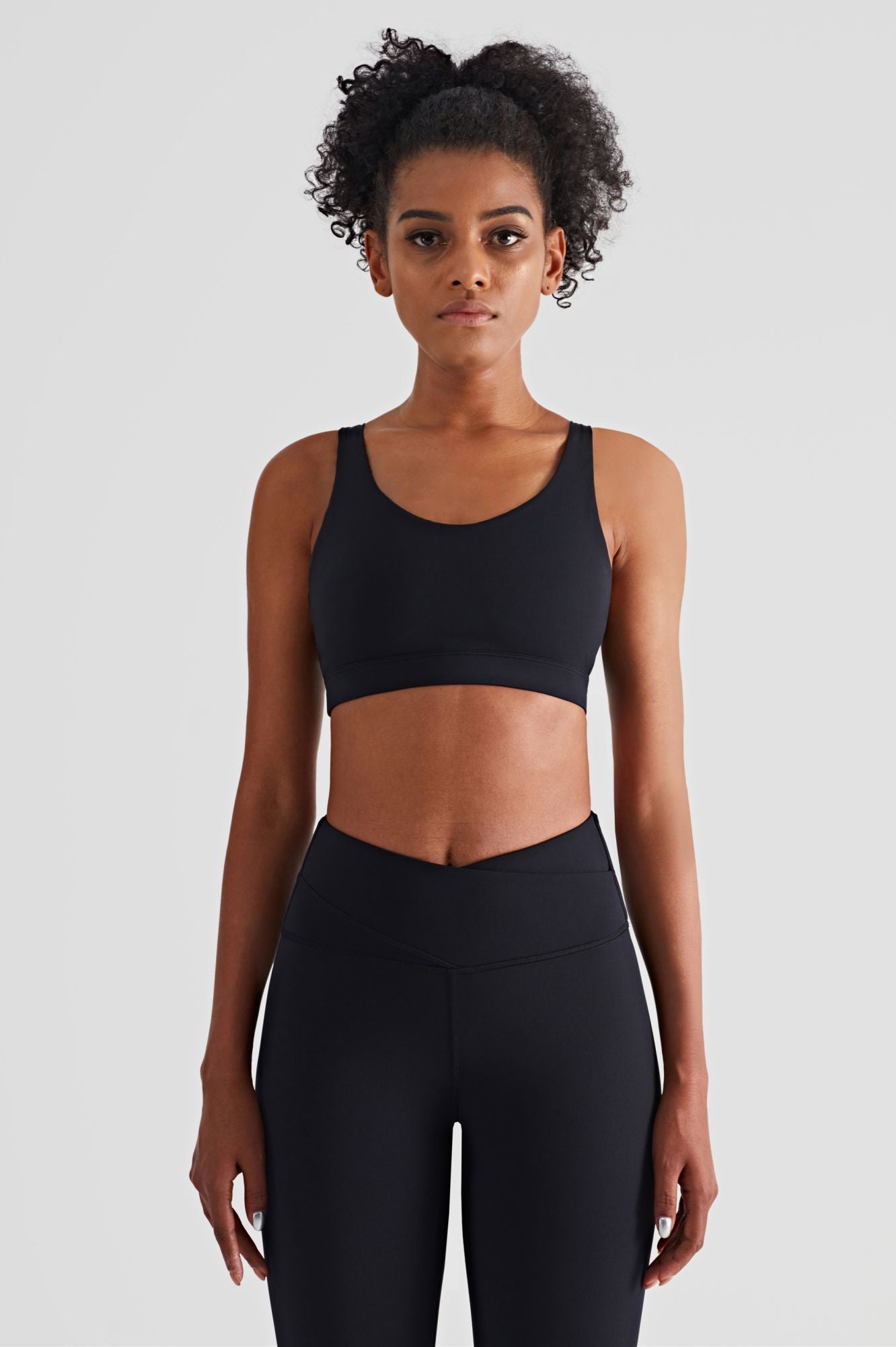 V-Back Sports Bra & Crossover Leggings Activewear Set by bornfocus