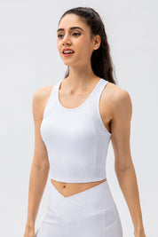 Ribbed Cropped Tank Top Built-in Bra by bornfocus