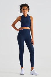 Ribbed Crop Tank Top & Yoga Leggings Activewear Set by bornfocus