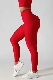 Ribbed High-Rise Crossover Leggings by bornfocus