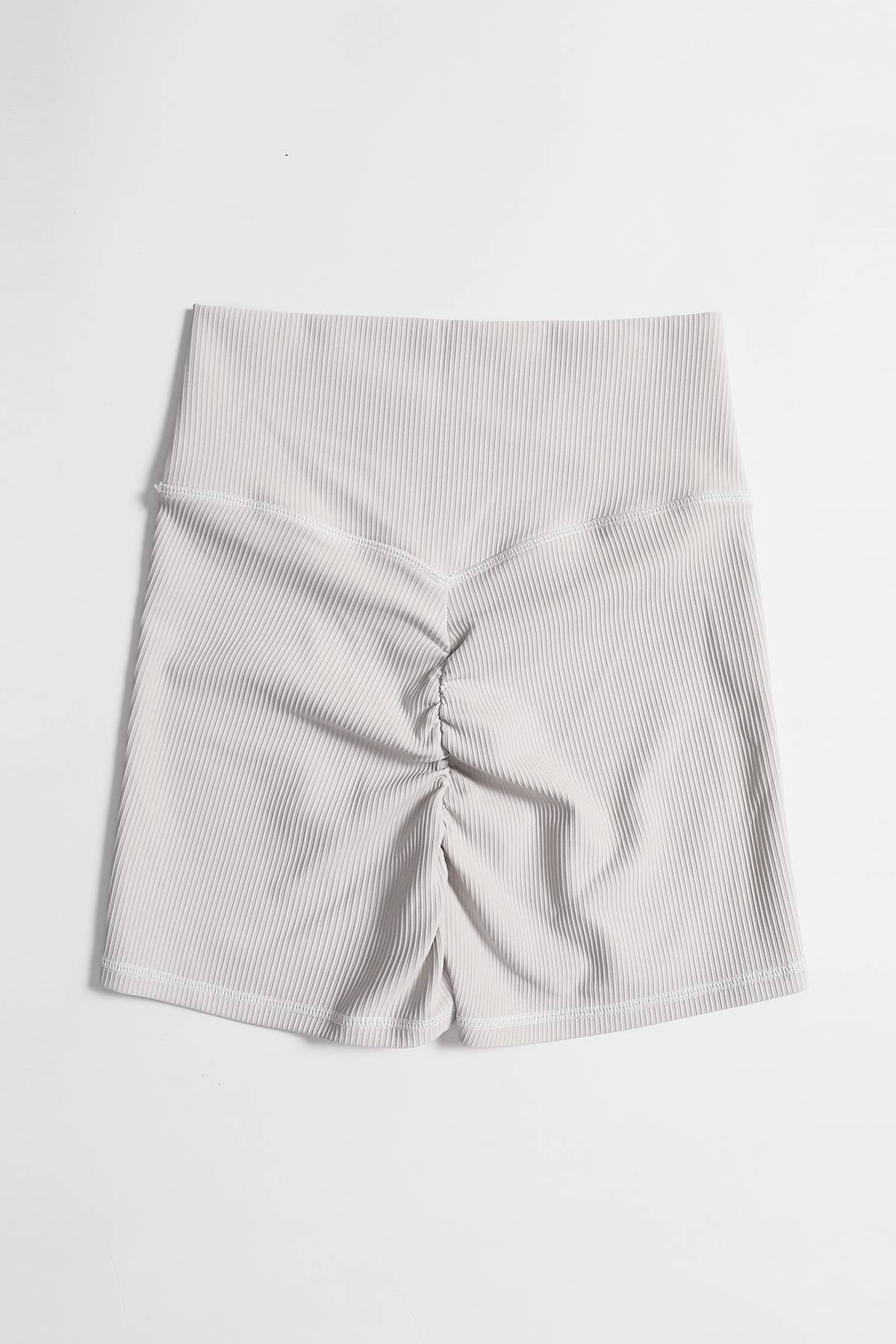 Ribbed V-Waist Scrunch Butt Shorts by bornfocus