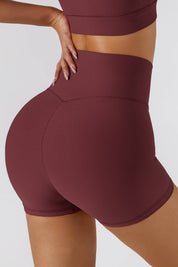 Ribbed V-Waist Scrunch Butt Shorts by bornfocus