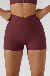 Ribbed V-Waist Scrunch Butt Shorts by bornfocus