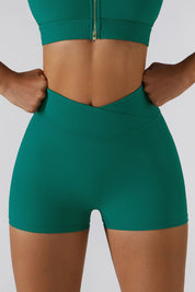 Ribbed V-Waist Scrunch Butt Shorts by bornfocus