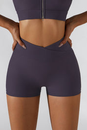 Ribbed V-Waist Scrunch Butt Shorts by bornfocus