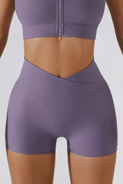 Ribbed V-Waist Scrunch Butt Shorts by bornfocus