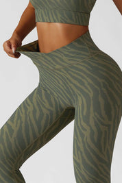 Tie Dye Ribbed Crossover Leggings by bornfocus