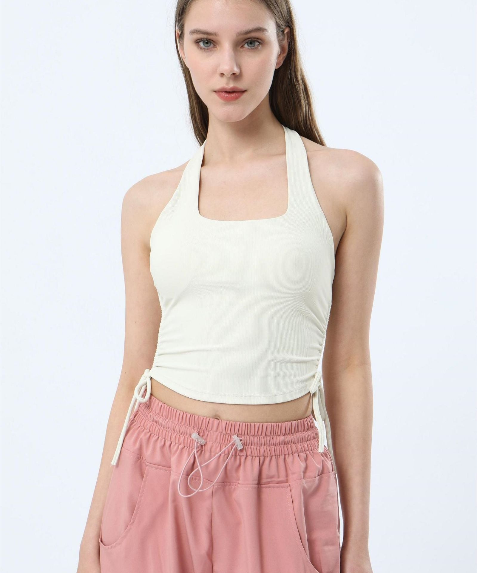 Ribbed Halter Neck Tank Tops by bornfocus
