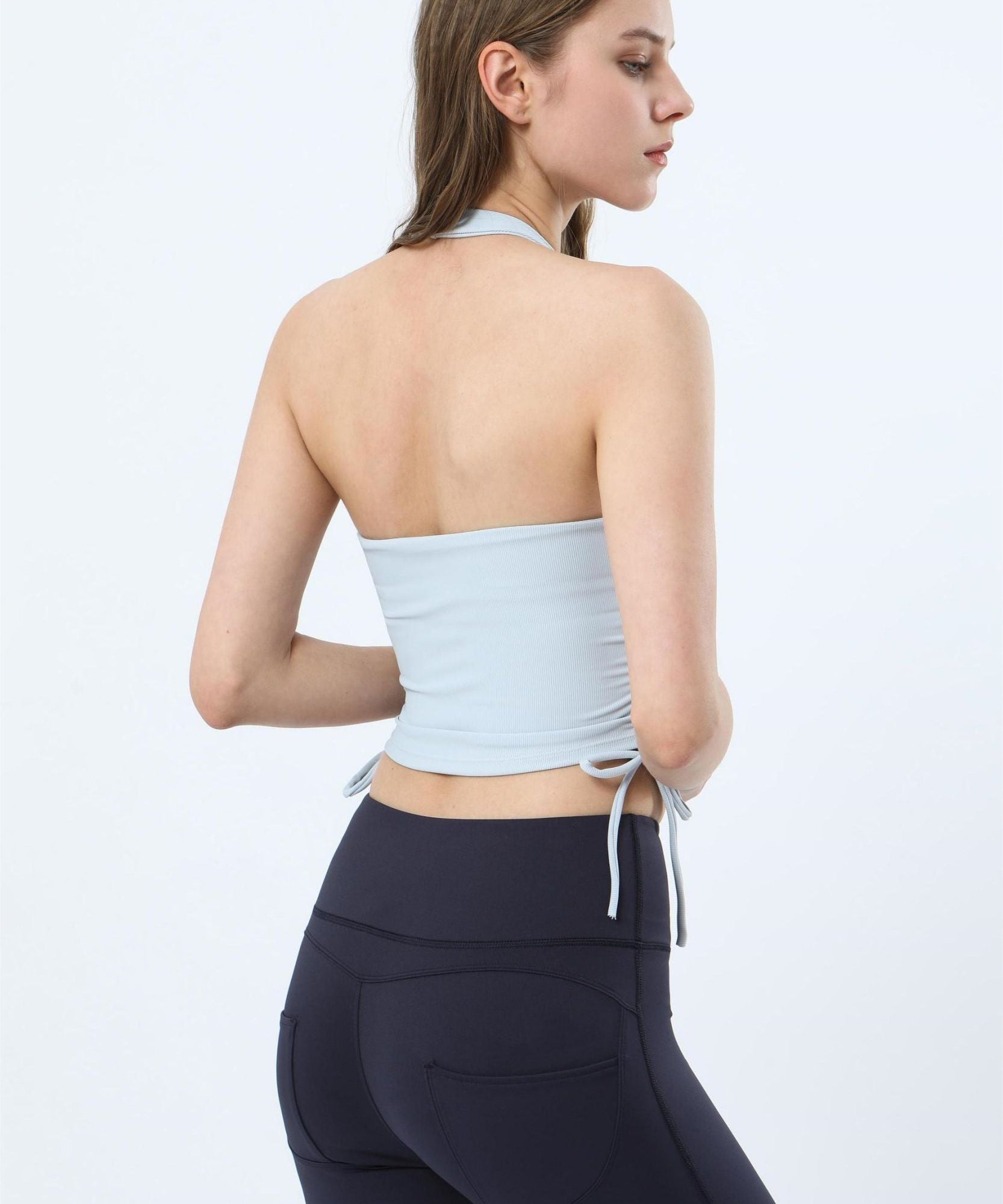 Ribbed Halter Neck Tank Tops by bornfocus