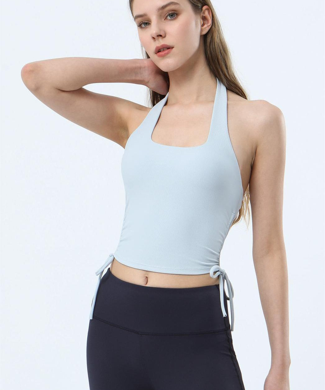 Ribbed Halter Neck Tank Tops by bornfocus